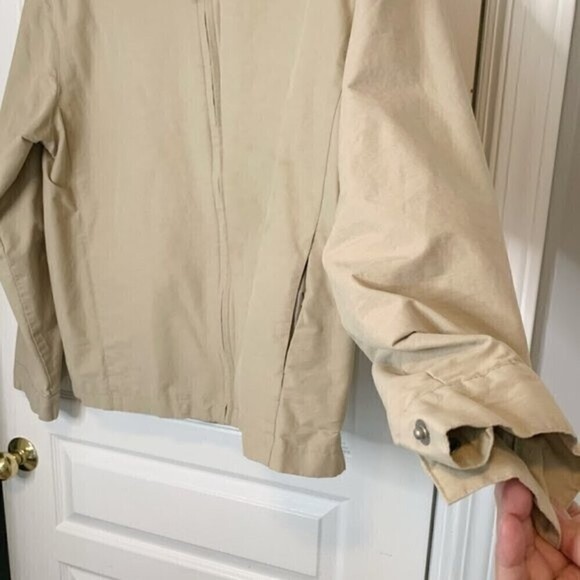 Andrew Marc Men's Full Zip Lightweight Casual Summer Zip Khaki Jacket - Picture 3 of 11